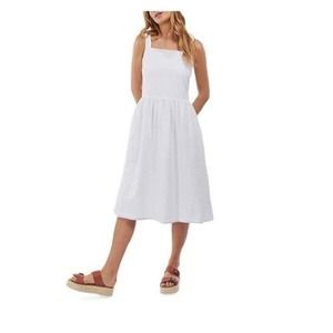 BARBOUR | HOPEWELL EYELET FIT FLARE DRESS SLEEVELESS SUNDRESS WHITE WOMEN'S US 8